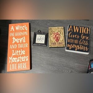 Halloween Wall Art Trio - Orange, Black, Cream